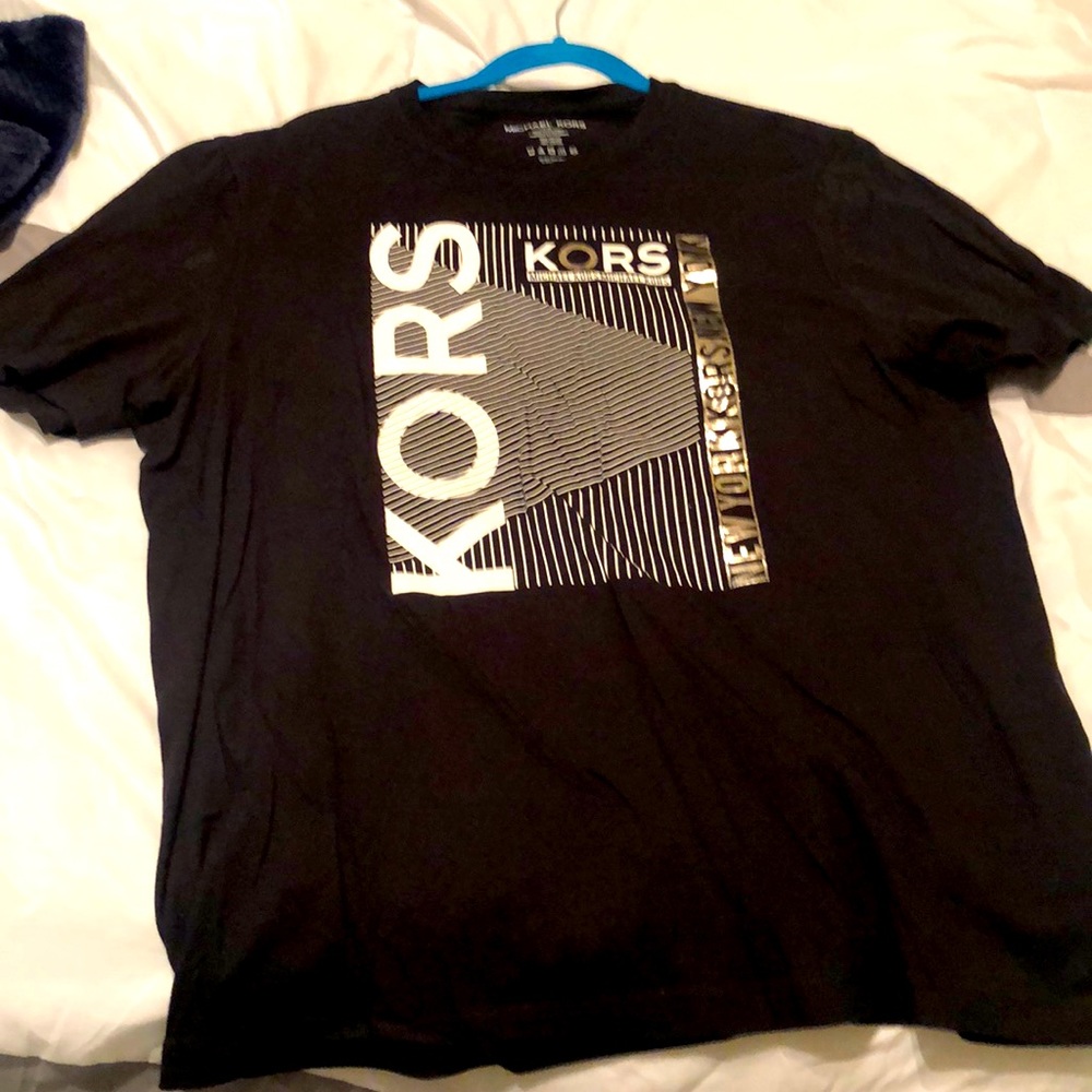 Men’s Blk/Foil SZ LG Michael Kors Tee Shirt